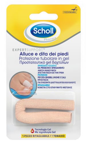 PROTEZIONE TUBOLARE IN GEL SCHOLL EXPERT SUPPORT PER ALLUCE E DITA DEI PIEDI 1 PEZZO RITAGLIABILE